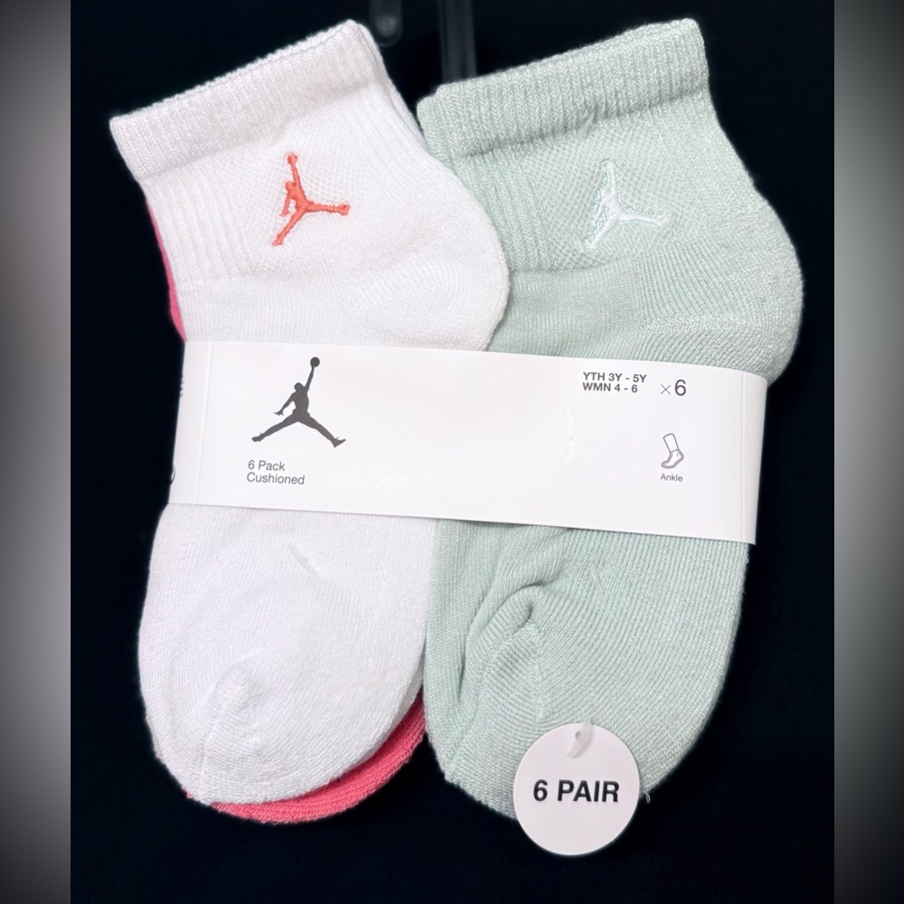 Air Jordan 6-Pack Cushioned Ankle Socks For Women Size 4-6